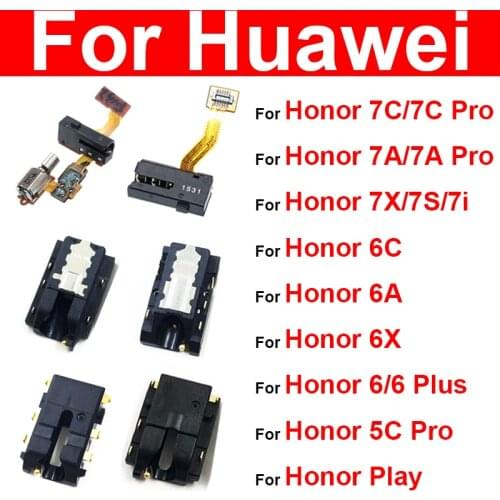 Audio Jack Flex Cable For Huawei Honor 7C 7A 7X 7S 7i 6C 6A 6X 6 5C Plus Pro Play Headphone Earphone Port Flex Ribbon Repair