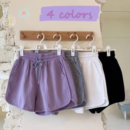 Pure cotton home yoga wide-leg shorts female summer 2021 new Korean loose drawstring high waist casual running sports shorts