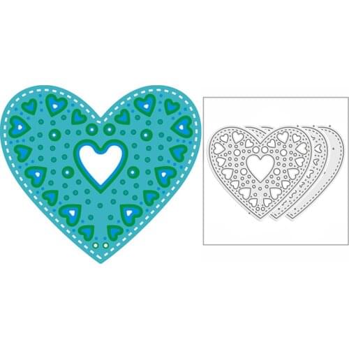 New 2021 Stitched Layered Hearts Metal Cutting Dies for DIY Scrapbooking and Card Making Decorative Embossing Craft No Stamps