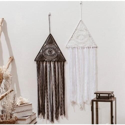 Triangle Eyes Nordic Style Dreamcatcher Handmade Wind Chimes Hanging Pendant Dream Catcher Home Wall Art Hangings Decorations