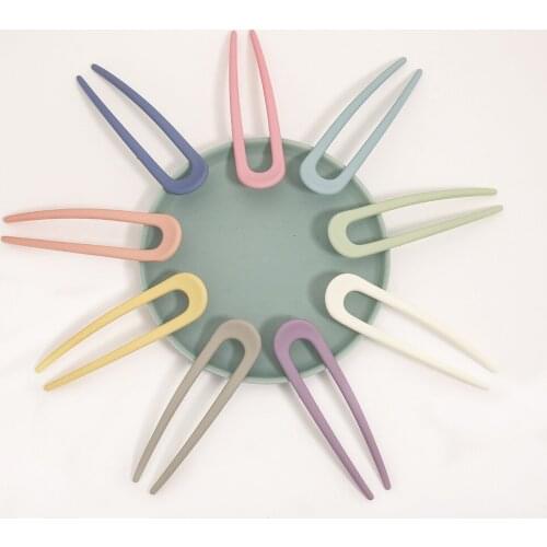 U Shape Hair Sticks Plastic Hairclip Pastel Colorful Elegant Hairpins Modern Hair Sticks Hair Accessories For Updo Hairstyle