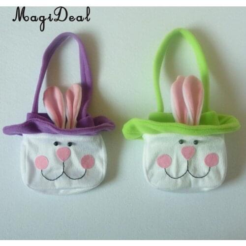Spring Easter Rabbit Bunny Candy Gift Bags Egg Basket Easter Decoration