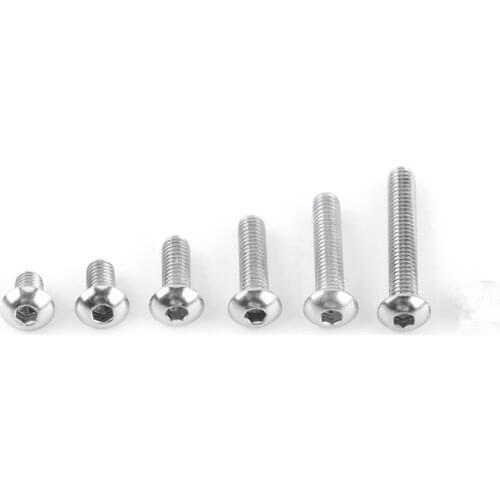 10pcs/set M3/M4/M5 Stainless Steel SS304 Hex Socket Button Head Screws Bolts Fastener Hardware Furniture Fastener Bolt