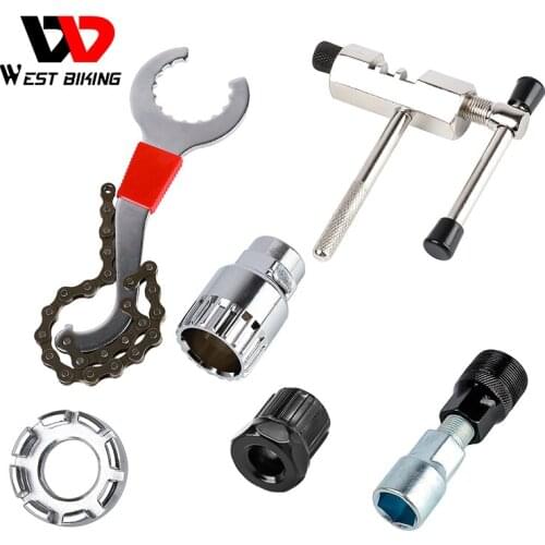 WEST BIKING Bicycle Repair Tool Set Mountain Bike Kits Chain Holder Remover Freewheel Crank Remover Puller Cycling Parts