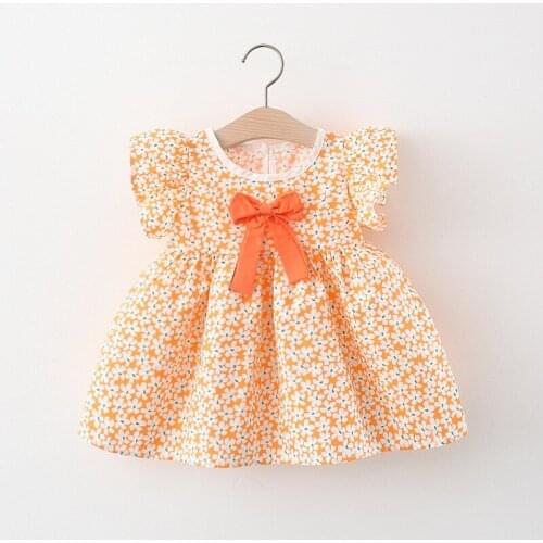 Girls Floral Skirt Childrens Summer Fress Baby Girl 2021 New Western-style Skirt Color Matching Fashion Beautiful Suspender Bow