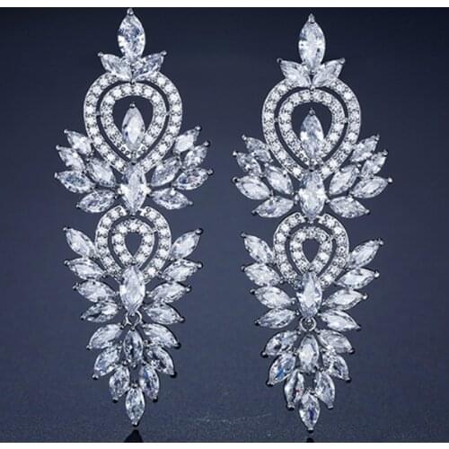 Zlxgirl jewelry luxury brand High End cubic zircon wedding stud earring jewelry fine women bridal ears earrings accessory