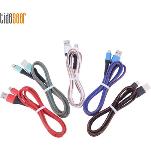 1M 8Pin Braided Mobile Phone Cables Micro USB Type C Data Cable Fast Charging For iPhone Xiaomi Samsung Charger Cord