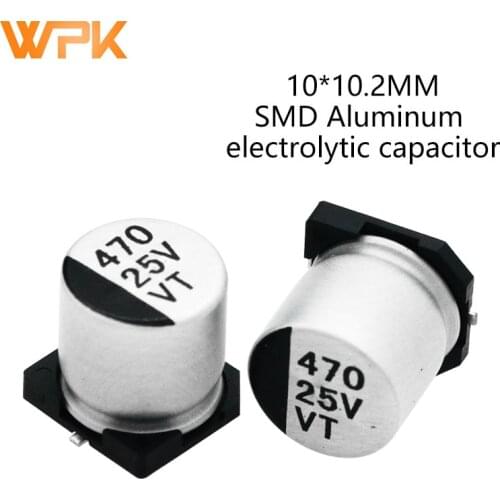 10Pcs 10*10.2 SMD Aluminum Electrolytic Capacitor Set 6.3V 16V 25V 50V 63V 100V 35V 470UF 680UF 1000UF 330UF 220UF Assorted Kits