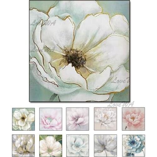 100% Handpainted White Flower Oil Painting Unframed Abstract Paintings Art Home Decoration Wall Art Flowers Decorative Pictures