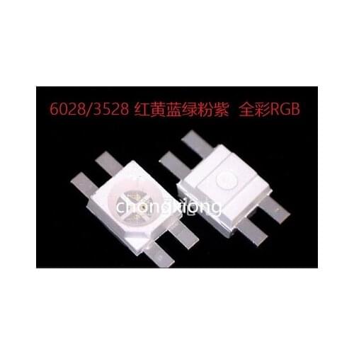 100pcs/lot SMD 3528/6028 RGB LED Common Anode SMT Chip Tricolor (Red Green Blue) 1210 Shine down Light Emitting Diode Lamp new