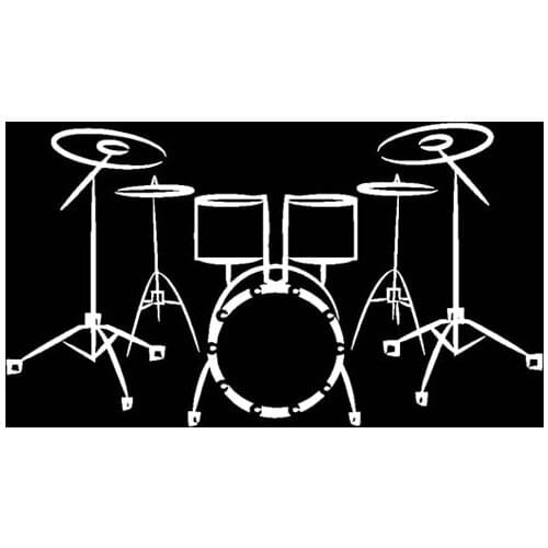 17.8CM*10.1CM Rock Drum Kit Vinyl Car Sticker Decals Motorcycle Black/Silver C13-000562