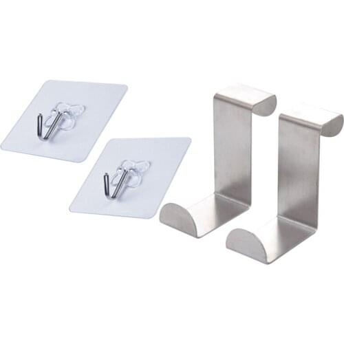 2 Pcs Strong Transparent Suction Cup Sucker Wall Hooks Hanger for Kitchen Bathroom Home Kitchen Cabinet Clothes Hanger Home Stor