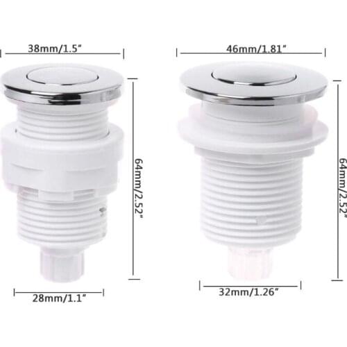 28mm/32mm Push Air Switch Button For Bathtub Spa Waste Garbage Disposal Switch