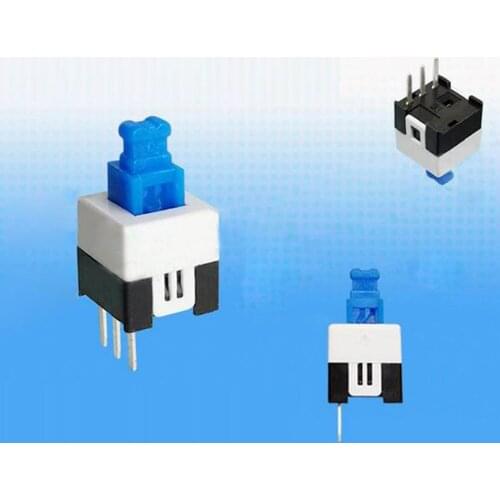 50pcs 7*7mm push button switch self/non self locking switch 3 pins switch DC 12V 0.1A