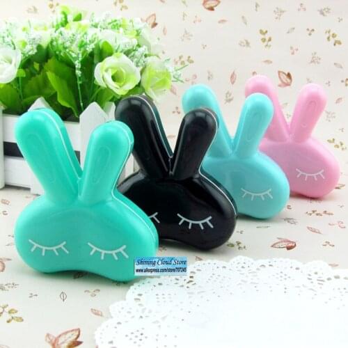 Free ship!1lot=12set!New Rabbit contact lenses box / companion Cartoon eyeglasses box / lens care pencil case /storage box