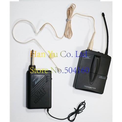 Lwm-3122 Ear Wireless Microphone System output 6.5 plug Cordless Lapel Mic for Musical Instrument Teaching Speech Computer