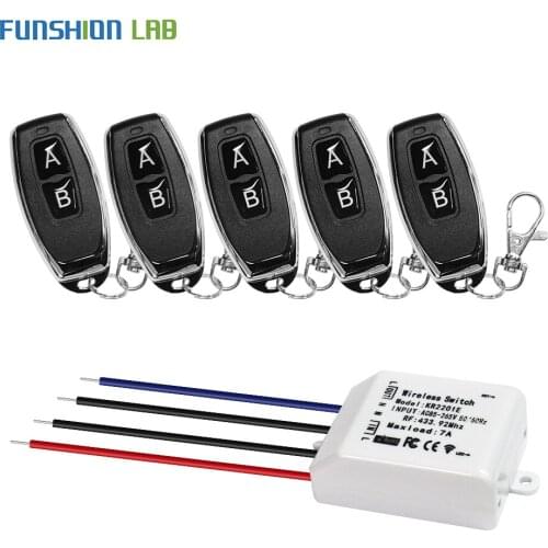 FUNSHION 433Mhz Wireless Remote Control Switch 110V 220V 1CH Relay universal Wide AC 85-265V Wireless Remote Receiver Module