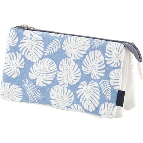 Big Capacity Kids Gift Zipper Closure Pencil Case Students Stationery Pouch 3 Layers School Canvas Portable Office Compartment