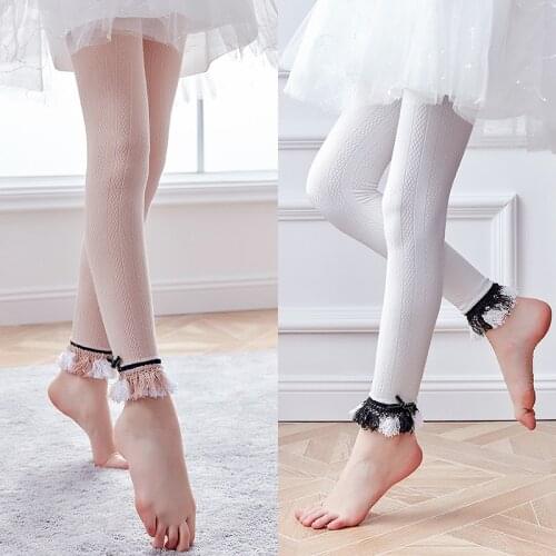 Kids Girls Dance Leggings Thick Warm Lacy Leggings Winter Stockings Princess Ballet Leggings Pants