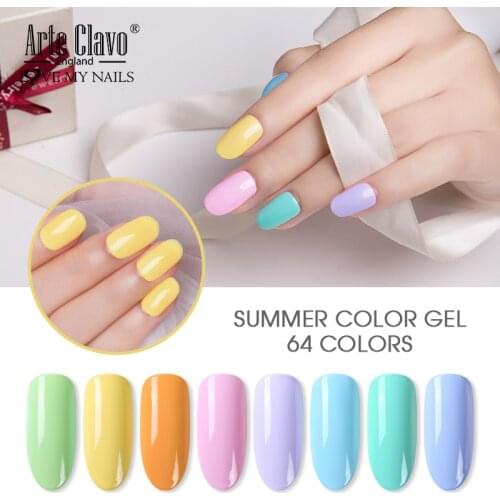 Arte Clavo Gel Nail Polish Top Base Coat 15ml Nail Gel UV LED Lamp Nails Accessories 64 Colors Nail Art Manicure Semi Permanent