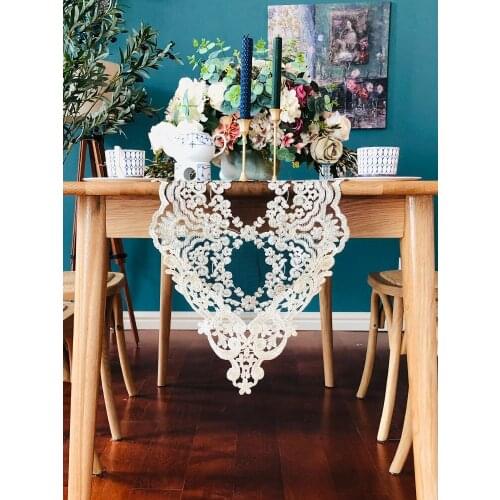 European lace embroidery romantic table flag beige tea table flag tablecloth tablecloth TV cabinet cover towel