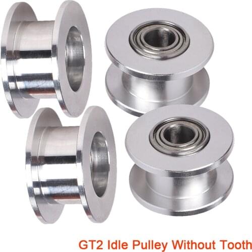 GT2 Idler Pulley Without Tooth High Quality 2GT 6MM Timing Belt Pulley Bore 3/5MM Gear Fit prusa I3 MK3 MK3S 3D Printer Parts