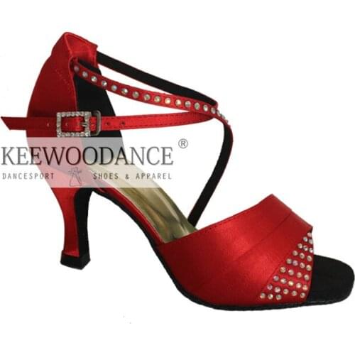 KEEWOODANCE Rhinestones dance shoes woman shoes salsa dance shoes tango shoes FREE SHIPPING