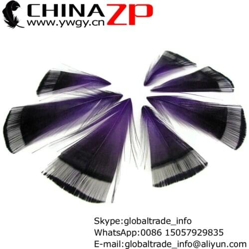 CHINAZP Factory 100pcs/lot Exporting Good Quality Dyed Purple Golden Pheasant Tippet Feathers