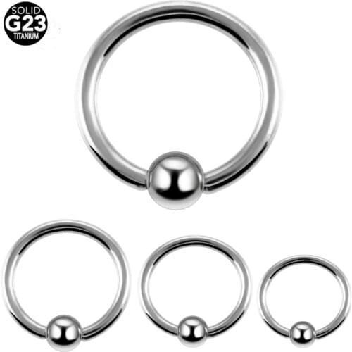 10Pcs/Lot G23 Titanium Captive Bead Ring Piercings Nose Rings Gauges Septum Clickers Body Jewelry
