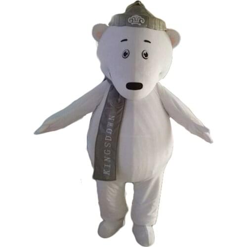 White Polar bears Cartoon Character Costume cosplay mascot cosplay costume Products for Halloween big party with free shipping