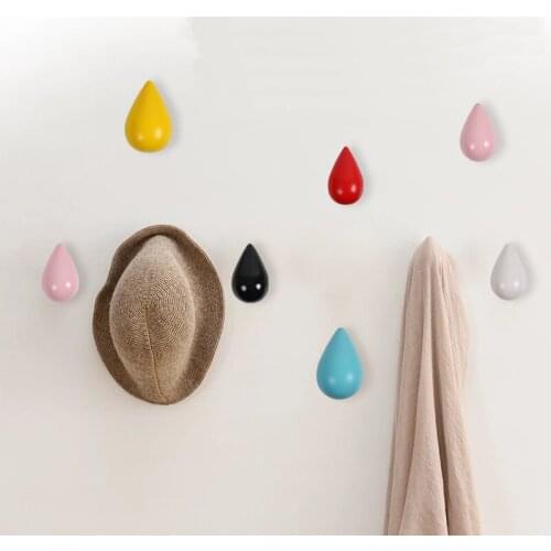 Creative raindrop modeling wall decoration hook Brief home office hat clothes wall egg hook up