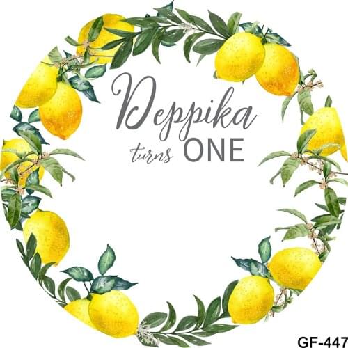 Lemon birthday Round Backdrop Cartoon Party flowers Decoration Baby Shower Newborn Circle Background photo backdrop fabric