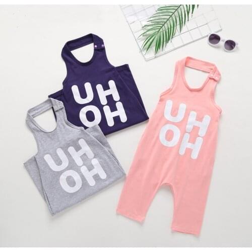 Fashion Summer Newborn Kids Baby Girls Boy Halter Sleeveless Romper baby Jumpsuit Harem Pants Trousers Solid Loose Clothes 1-6Y
