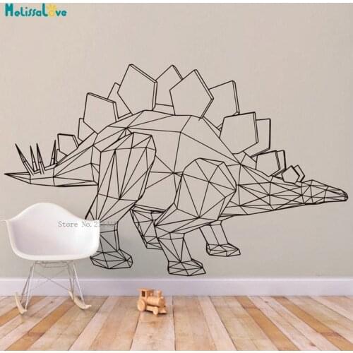 Large Size Dinosaur Wall Stickers Stegosaurus Geometric Home Decor Removable Kids Room Nursery Unique Gift YT3255