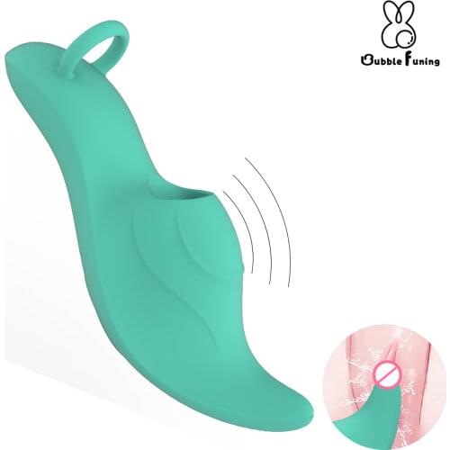 2021 New Female Masturbator Finger Vibrator Sex Toys For Women G-spot Massage Vibrating Finger Sleeve Silicone Adult Products