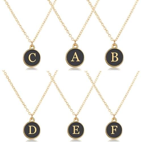 A-Z letter necklace choker necklace commemorative meaning jewelry gifr women link chain letter necklace for party