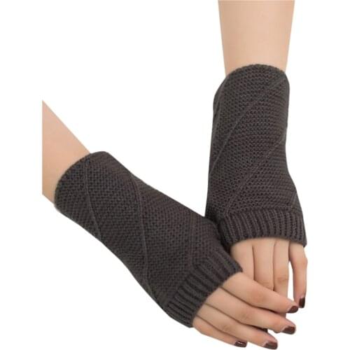 1 Pair Winter Gloves Female Fingerless Gloves Without Fingers Women Knitted Soft Warm Winter Gloves Hand Wrist Warmer Mittens 5G
