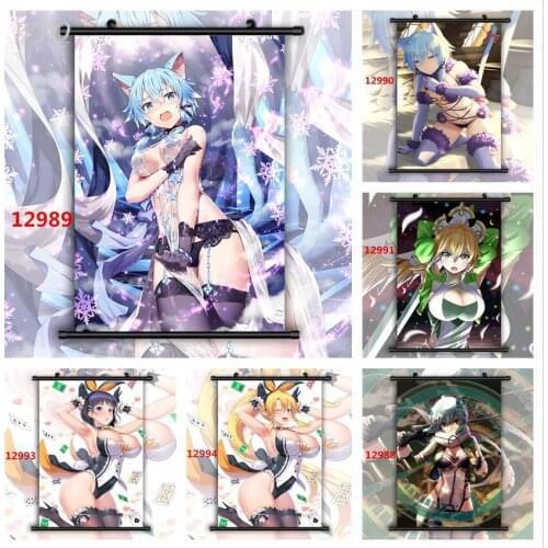 Anime Posters Sword Art Online Leafa Suguha Sinon Shino Canvas Painting Wall Decor Poster Wall Art Picture Room Decor Home Decor