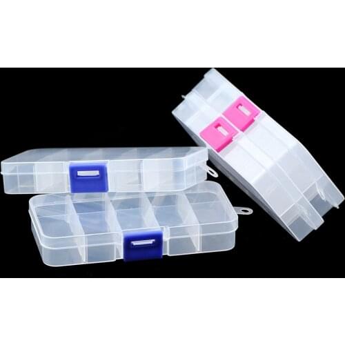 BTFBES Adjustable Slots Plastic Jewelry Necklace Transparent Storage Box Case Holder Craft Organizer Beads Jewelry Container Box