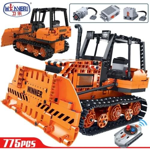 Mould King 775pcs Technical Remote Control Engineering Truck Building Blocks City RC Bulldozer Car Bricks Sets Toys