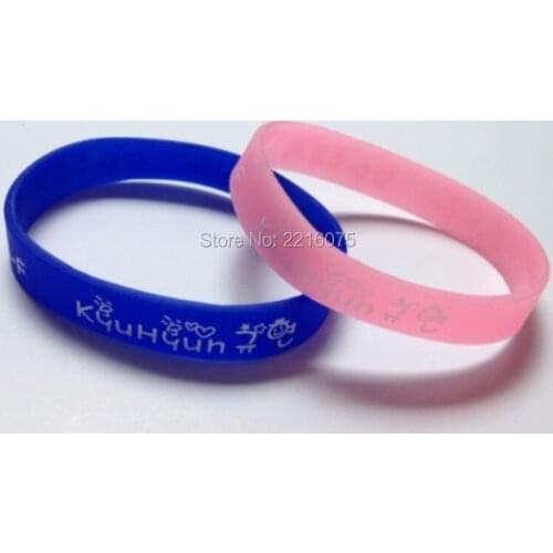 300pcs K-POP Super Junior SJ KyuHyun wristband silicone bracelets free shipping by DHL express