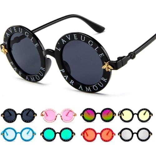 New Fashion Small Round Kids Sunglasses Brand Designer Bee Children Sun Glasses Boys Girls Baby Outdoors Goggle Shades Eyewear