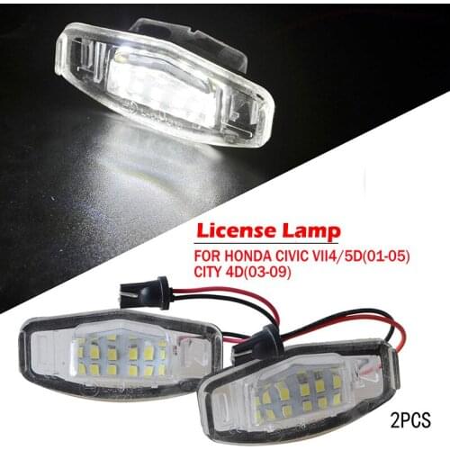 LED Rear License Plate Light White Fit For Honda CIVIC 7th 5D 2001-2005 CIVIC 8th CITY 4D 2003-2009 ACCORD Car Accessories
