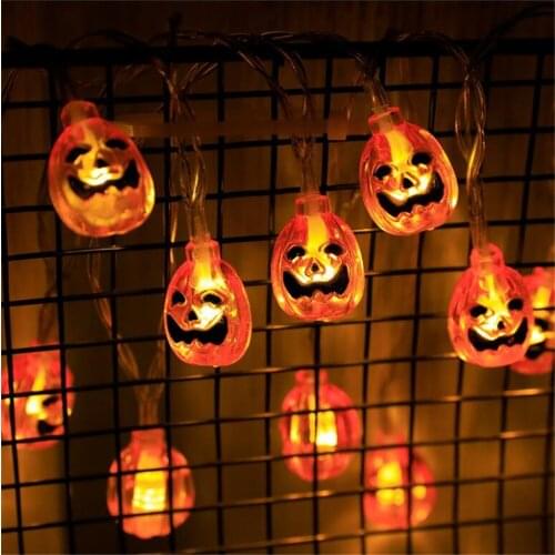 Batterry operated 10/20/30/40 LED Halloween Pumpkin Lantern String Lights Halloween 3D Pumpkin Lights Home Party Decor Supplies