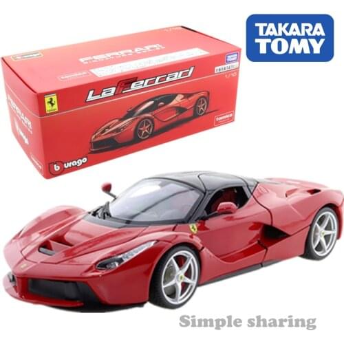 Takara Tomy Tomica Presents Burago Signature Series Ferrari 1/18 Red Car Hot Pop Kids Toys Motor Vehicle Diecast Metal Model