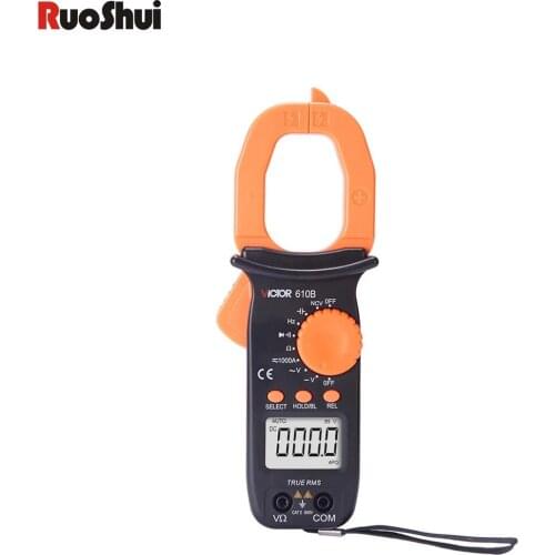 RuoShui 610B Clamp Meter DC/AC Current Measurement Resistance True TRMS Auto-Rang Volt Ammeter Hz Ohm NCV Tester DMM Multimeter