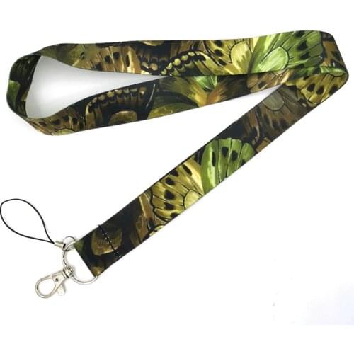 Vintage Butterfly Lanyard Keys Phone Holder Funny Neck Strap With Keyring ID Card DIY Animal webbings ribbons Hang Rope