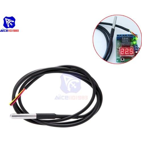 Diymore Waterproof DS18B20 Temperature Sensor Digital Thermal Probe Sensor with Heat Resistance Thermal 1m Cable for Arduino
