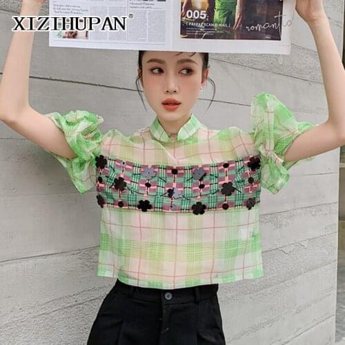 Блузки с воротником стойка XIZIHUPAN China At AliExpress