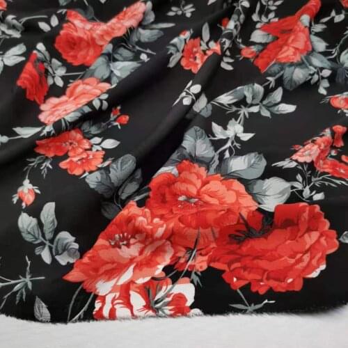 Printed Polyester Fabric Women Fashion Dress Trousers Crepe Fabric Floral
